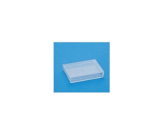 146x106x 30mm/301ml 小物ケース(フタ付/スチロール製 透明なフタが付いた小物ケースが横向きに置かれている様子
