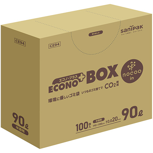 ｴｺﾉﾌﾟﾗｽ BOX nocoo in 半透明 90L 0.020mm 1ﾊﾟｯｸ(100枚)画像