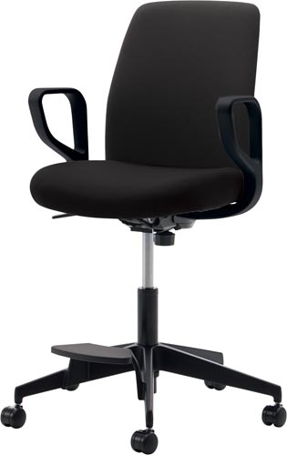 オプティハイチェア　背座ブラック　脚ブラック　肘付