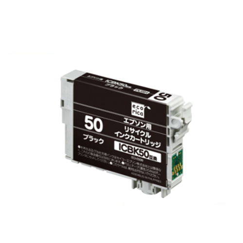 ﾘｻｲｸﾙｲﾝｸｶｰﾄﾘｯｼﾞ ﾌﾞﾗｯｸ(染料) [ｴﾌﾟｿﾝ:ICBK50互換] ECI-E50B 1個画像