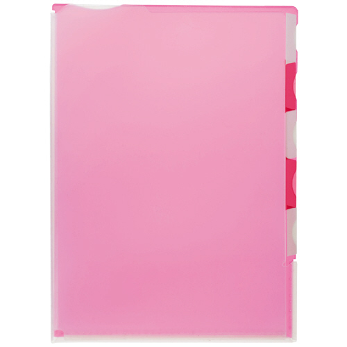 超丈夫なﾏﾁ付ｸﾘｱﾎﾙﾀﾞｰﾀﾌﾚﾙ A4ﾀﾃ 5山ｲﾝﾃﾞｯｸｽ ﾋﾟﾝｸ 1ｾｯﾄ(20枚:5枚×4ﾊﾟｯｸ)画像