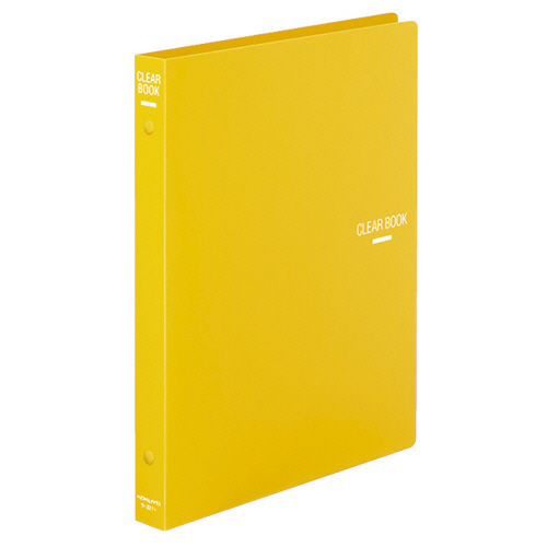 ｸﾘﾔｰﾌﾞｯｸ(替紙式) B5ﾀﾃ 26穴 18ﾎﾟｹｯﾄ付属 背幅27mm 黄 1ｾｯﾄ(10冊)画像