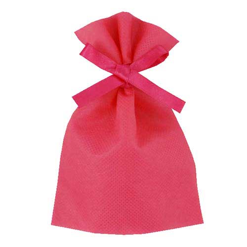 ソフトバッグベーシック 2穴リボン巾着 S1 薄 ローズピンク画像