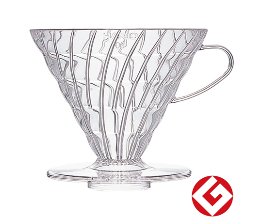 V60透過ドリッパー03 クリア 透明なドリッパーが上から見える状態