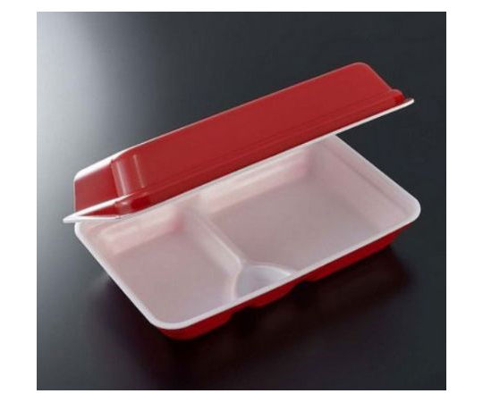 弁当容器 C-AP街デリ BOX25-16 赤 本体蓋一体型容器 240枚画像