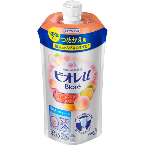 ﾋﾞｵﾚu ﾎﾞﾃﾞｨｳｫｯｼｭ ｽｲｰﾄﾋﾟｰﾁの香り つめかえ用 340mL 1ﾊﾟｯｸ画像