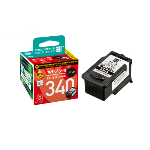 ﾘｻｲｸﾙｲﾝｸｶｰﾄﾘｯｼﾞ ﾌﾞﾗｯｸ(顔料) [ｷﾔﾉﾝ:BC-340互換] ECI-C340B-V 1個画像