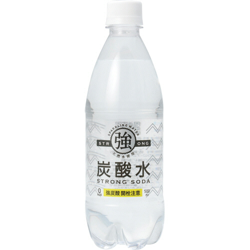 強炭酸水 500ml ﾍﾟｯﾄﾎﾞﾄﾙ 1ｾｯﾄ(72本:24本×3ｹｰｽ)画像