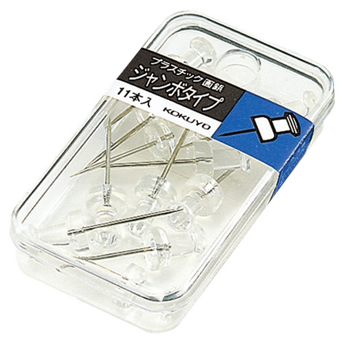 ﾌﾟﾗｽﾁｯｸ画鋲 ｼﾞｬﾝﾎﾞﾀｲﾌﾟ 透明 1ｾｯﾄ(220本:11本×20ｹｰｽ)