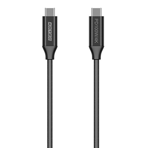 Type-C to C ケーブル (4K・PD100W/10Gbps) 2.0m ブラック 1本