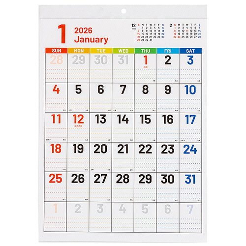 壁掛けｶﾚﾝﾀﾞｰ 文字月表SC(ｾﾌﾞﾝｶﾗｰ)/A3 2026年版 1冊