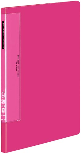 クリヤーブックＷＣ　固定式Ａ４縦２０Ｐ桃１０冊画像