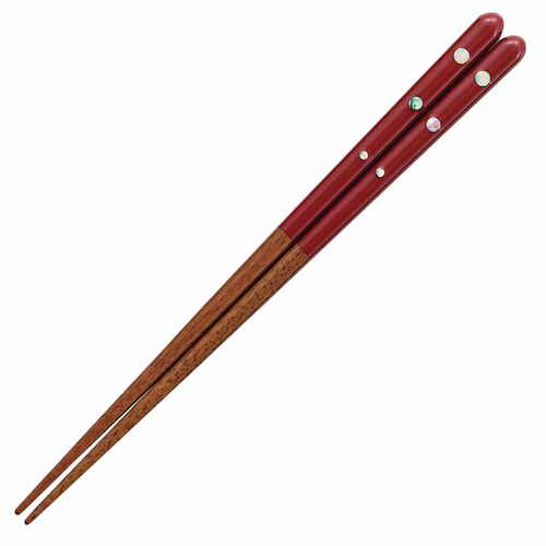 食洗箸 お箸 貝花丸 23cm 赤画像