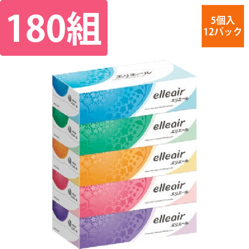 エリエール　ティシュー180W5P　12パック入り画像