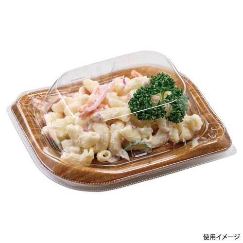 刺身容器 葉皿15-12 本体 ひだベージュBR エフピコ 淡いベージュのひだが施された皿の全体像