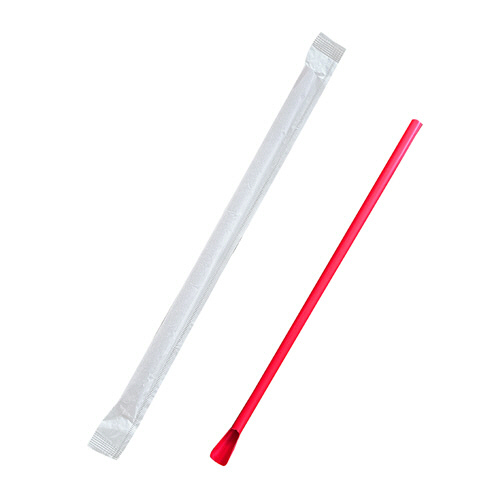 HEIKO ｽﾌﾟｰﾝｽﾄﾛｰ 6mm×21cm 単袋 赤 1ｾｯﾄ(6000本:200本×30ﾊﾟｯｸ)画像