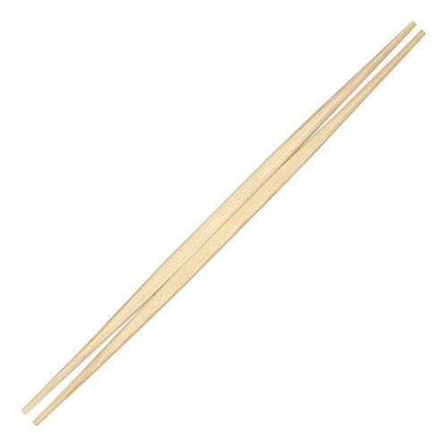 割箸 杉らんちゅう箸26cmバラ 九州紙工 明るい木目調の濃い色合いで、整然と並んだ状態