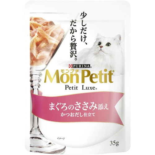 ﾓﾝﾌﾟﾁﾌﾟﾁﾘｭｸｽﾊﾟｳﾁまぐろのささみ添え 35g 1ｾｯﾄ(12ﾊﾟｯｸ)画像