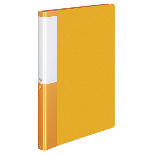 ｸﾘﾔｰﾌﾞｯｸ(POSITY) 固定式 A4ﾀﾃ 40ﾎﾟｹｯﾄ 背幅25mm ｵﾚﾝｼﾞ 1ｾｯﾄ(10冊)画像