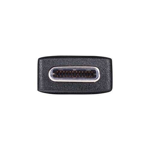 USB2.0　Type-C　PD240W対応　ケーブル　ブラック　1m(RoHS指令10準拠)　1本 黒いケーブルが真上から写っている状態で、コネクタ部分が強調されている様子。