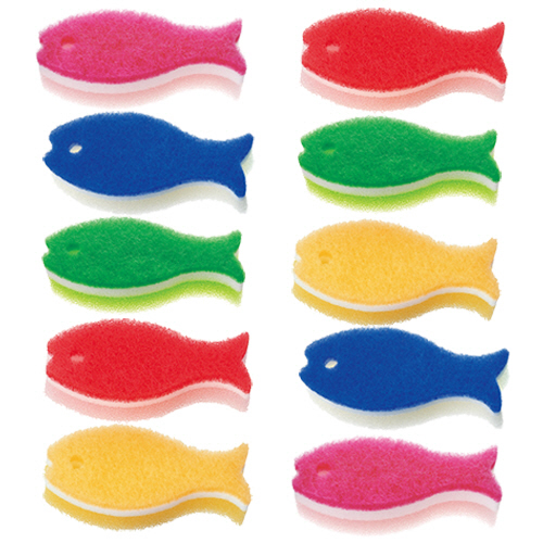 おさかなｽﾎﾟﾝｼﾞ 1ﾊﾟｯｸ(10個)