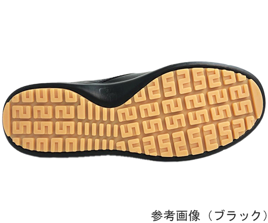 コックシューズ　厨房用　TUFTOP　4120　BLACK　28.0cm 黒色の滑らかな表面の靴が正面から見える状態