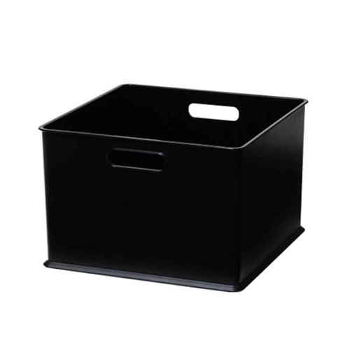 カラーボックス 横置き インナーボックス 収納 ハーフ ナチュラ インボックス プラスチック 日本製 ブラック画像