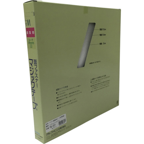 縫製用ﾏｼﾞｯｸﾃｰﾌﾟ切売り箱 B 25mm×25m ﾎﾜｲﾄ 1個画像