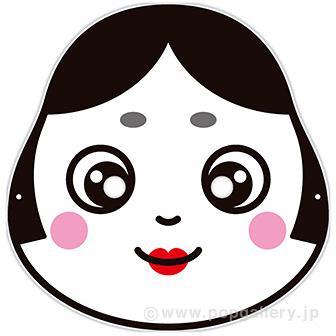 節分・おかめ面 お面（ゴム輪なし）画像