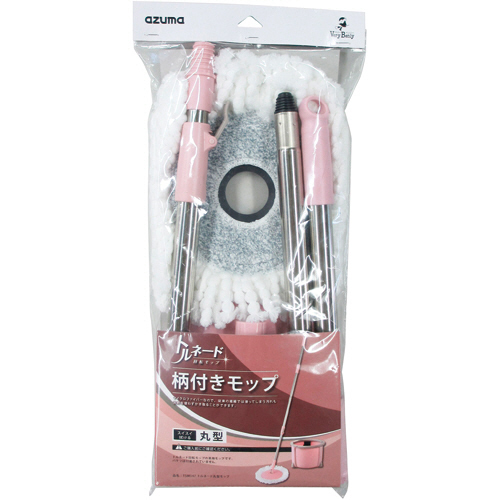 ﾄﾙﾈｰﾄﾞ丸型ﾓｯﾌﾟ 柄付 ﾋﾟﾝｸ 1本画像