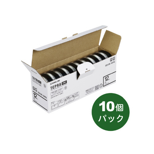 テプラ　ＰＲＯテープ　エコ白色１２ｍｍ黒文字２０個画像