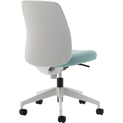 オプティローチェア　背Ｌグレー座ＷＨターコイズ白脚