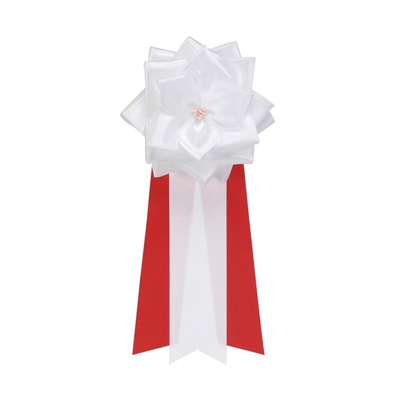 キー４ＷＨＮ　徽章バラ中３枚タレ　白　１個入画像