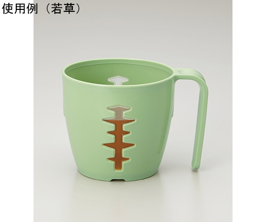 マグカップ オレンジ 光沢のあるオレンジ色の表面が見える、正面からのクローズアップ。