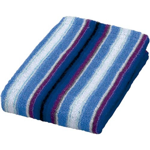 残糸フェイスタオルブルーストライプ　３枚入×５画像