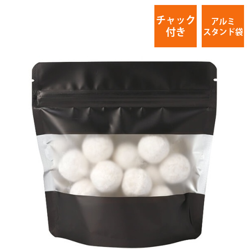 アルミスタンドチャック袋 S 窓付 マット黒画像