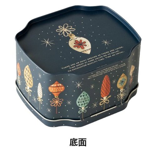 贈答箱 クリスマスオーナメント ギフト缶-2(6個) ヘッズ 色とりどりのクリスマスオーナメントが詰め込まれたギフト缶の上面