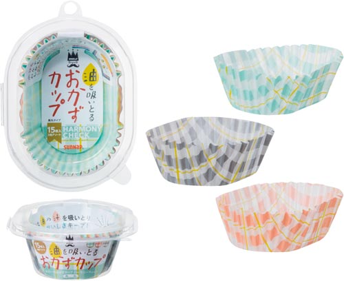 スイトールおかずカップ　Ｈチェック　長丸１５枚画像