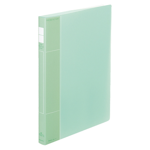 ﾎﾟｯﾌﾟﾘﾝｸﾞﾌｧｲﾙ(ｽﾘﾑ) B5ﾀﾃ 2穴 100枚収容 背幅21mm 緑 1ｾｯﾄ(10冊)画像