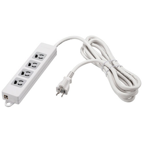 3ﾋﾟﾝ式電源ﾀｯﾌﾟ 4個口ﾀｲﾌﾟ 2重構造 ﾏｸﾞﾈｯﾄ付 ﾎﾜｲﾄ 3m 1個画像