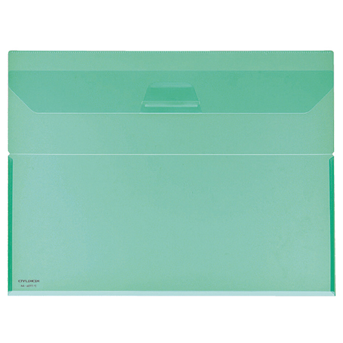 ｸﾘﾔｰﾎﾙﾀﾞｰ(ｷｬﾘｰ) A4 緑 ﾌﾀ付 ﾏﾁあり 1枚画像