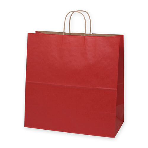 手提げ紙袋（赤・丸紐・幅450×マチ220×高さ455mm）画像