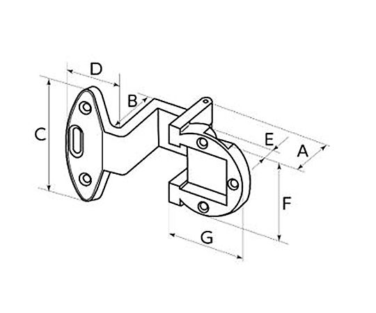 アングル丁番　K　仙徳　20×20mm 丁番が真上から撮影され、鉄製の質感と角が強調された状態