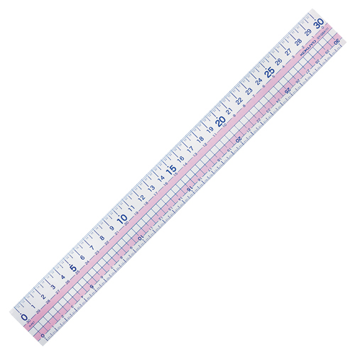 直線定規(まなびすと)(再生PET樹脂製) 30cm ﾋﾟﾝｸ 1ｾｯﾄ(10本)画像