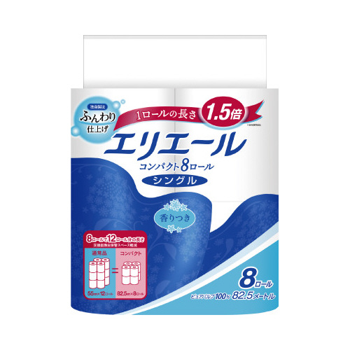 エリエールコンパクト　シングル８２．５ｍ　８個画像