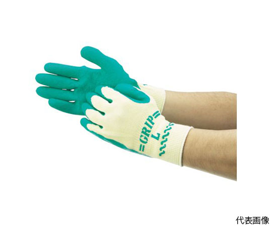 天然ゴム背抜き手袋 まとめ買い 簡易包装グリップ（ソフトタイプ） 10双入 グリーン Sサイズ画像