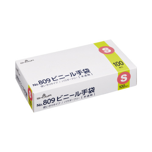 ＮＯ．８０９　ビニール手袋　１００枚入　Ｓサイズ画像