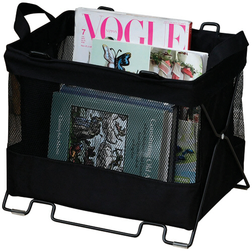 ｽﾀｯｷﾝｸﾞできる手荷物収納ﾊﾞｽｹｯﾄ S ﾌﾞﾗｯｸ 1個画像