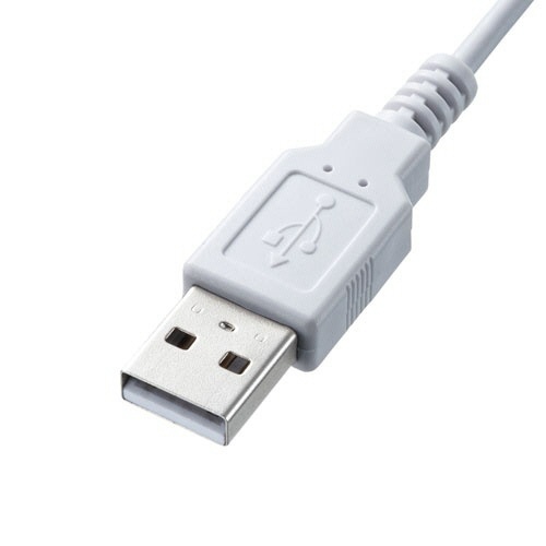 日本語109キーボード(USB)　ホワイト　RoHS指令準拠(10物質)　1台 ホワイトの109キー配列が正面から見える状態、スタイリッシュなデザインが特徴的。