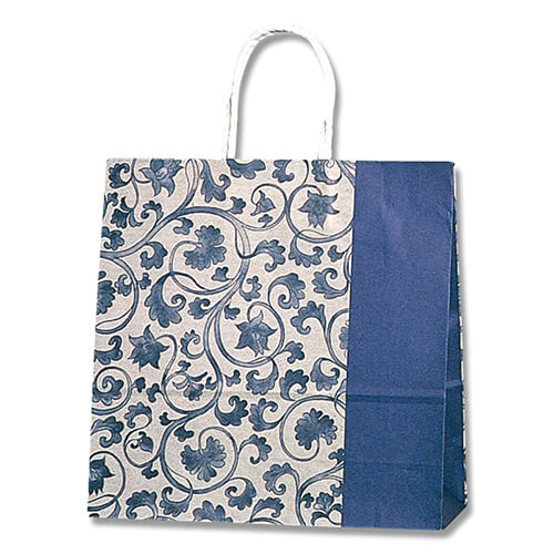 手提げ紙袋（藍染・口折丸紐・幅320×マチ115×高さ320mm）画像